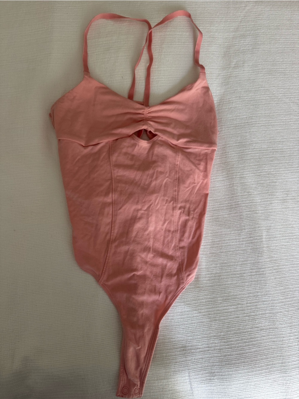 Colsie Pink Body Suit with Scrunch Top and Cut Out - Strappy Back